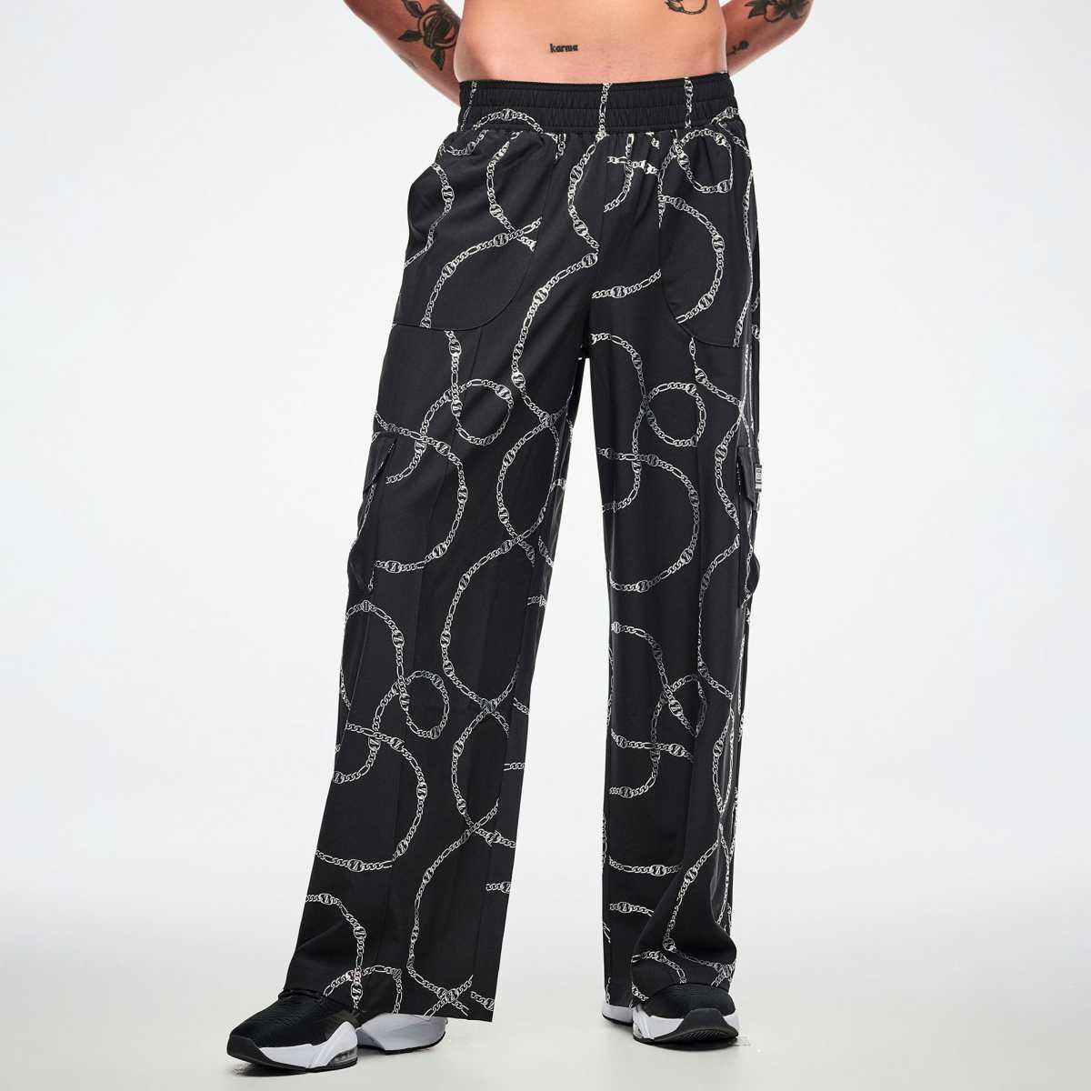 Dale-Z Woven Cargo Pants - Black/Silver