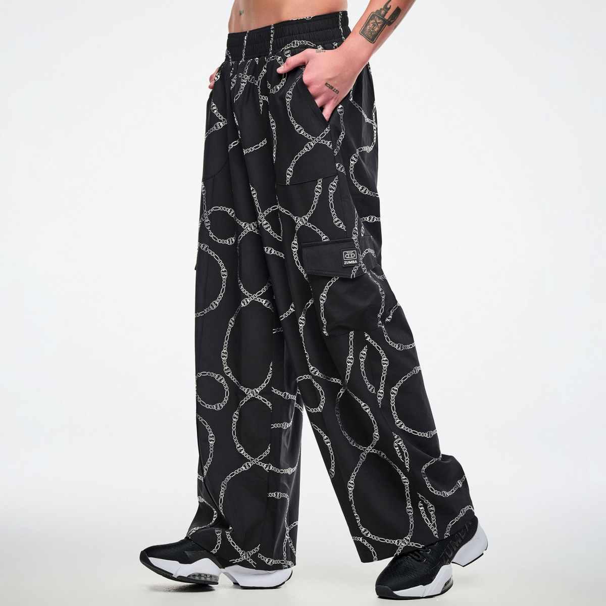 Dale-Z Woven Cargo Pants - Black/Silver