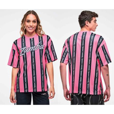 Dale-Z Oversized Drop Shoulder Tee - Pink/Black