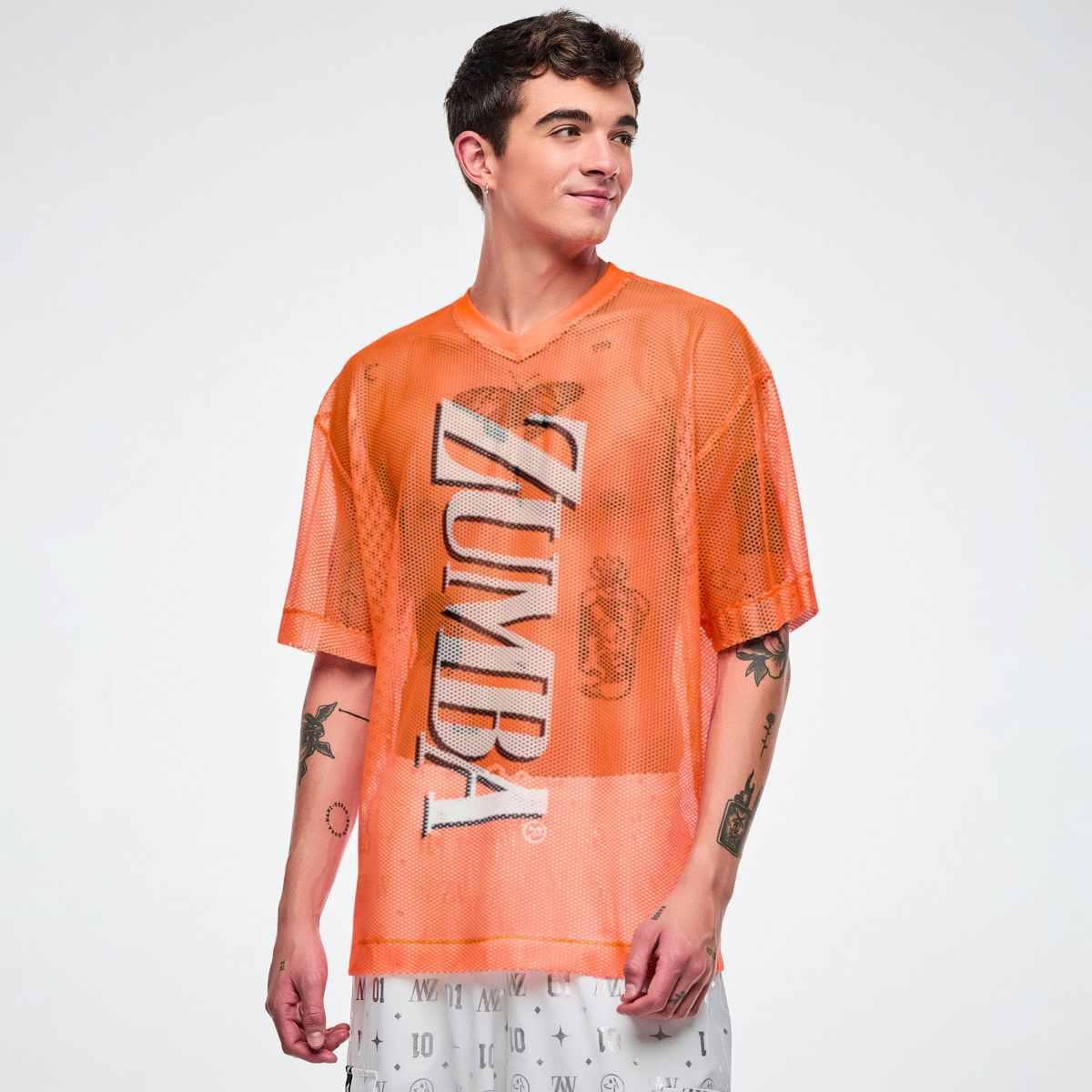 Dale-Z Oversized Mesh V-Neck Top