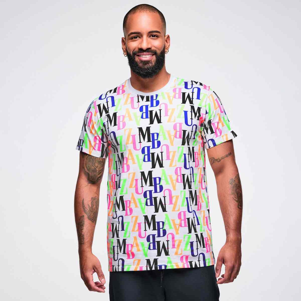 Dale-Z Unisex Crew Neck Tee - White/Multi