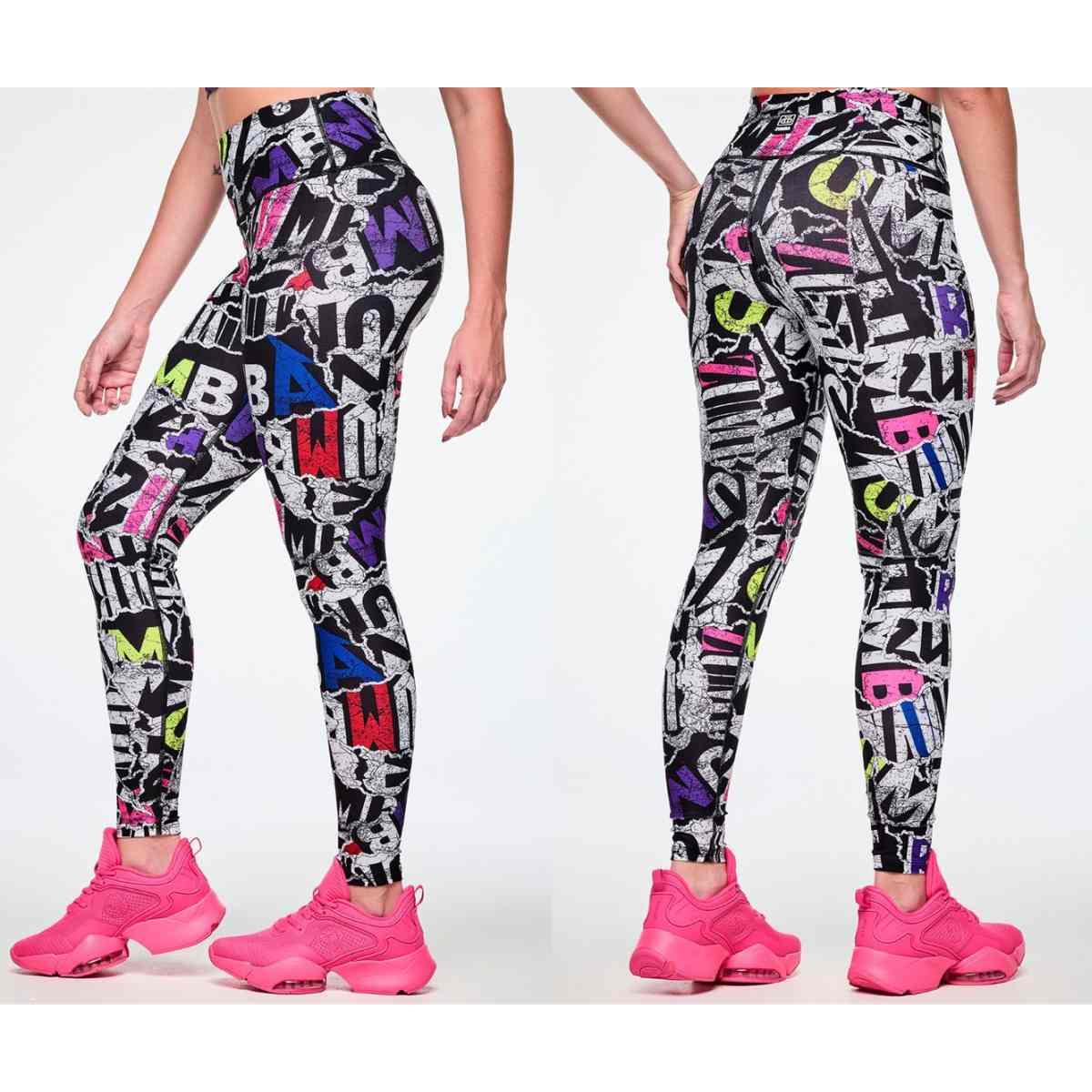 Rock 'n' Roll High Waisted Ankle Legging - Black/White