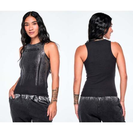 Rock 'n' Roll Fitted High Neck Rib Tank