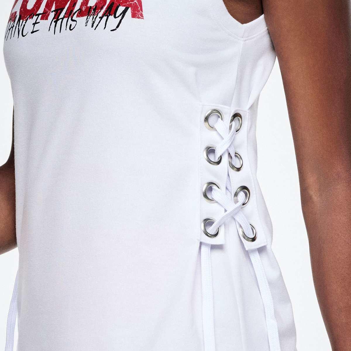 Rock 'n' Roll Tank With Lace Up Detail