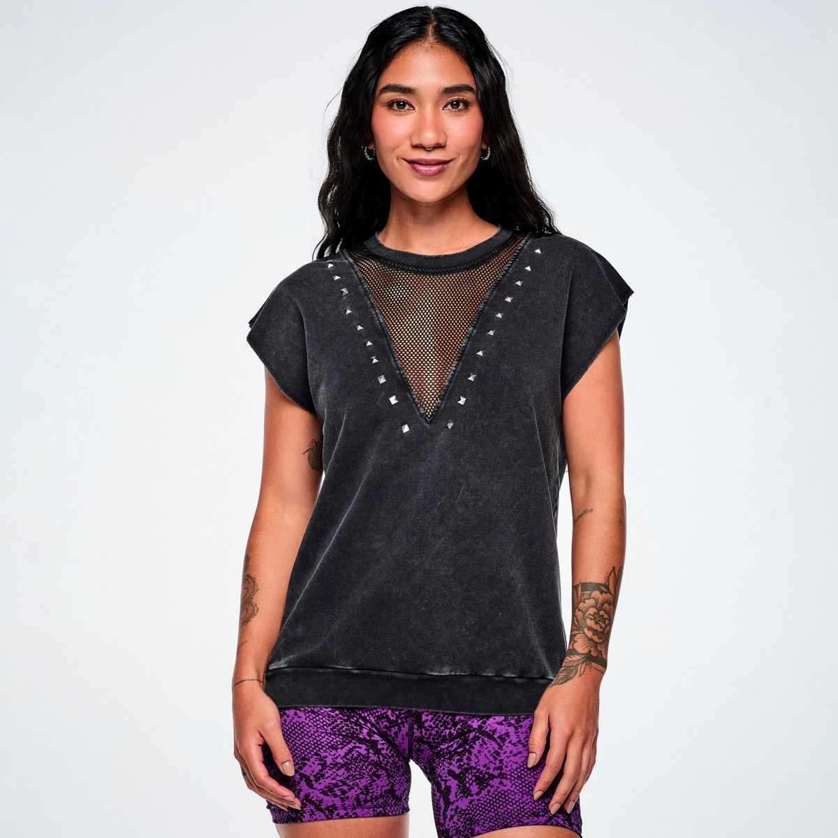 Rock 'n' Roll Loose Top With Mesh
