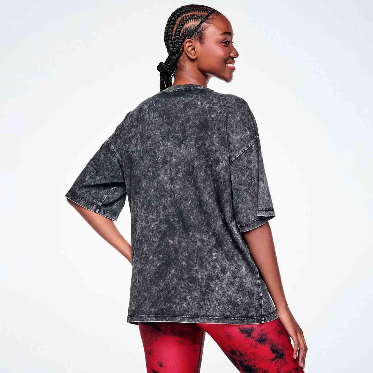 Rock 'n' Roll Oversized Drop Shoulder Tee - Black