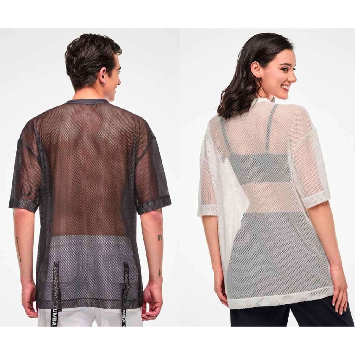 Zumba Basic Oversized Mesh V-Neck Top