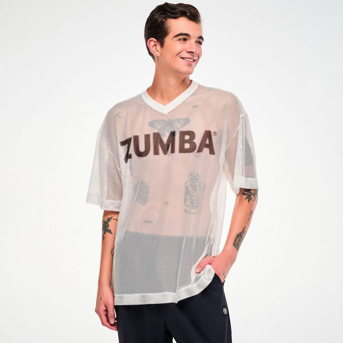 Zumba Basic Oversized Mesh V-Neck Top