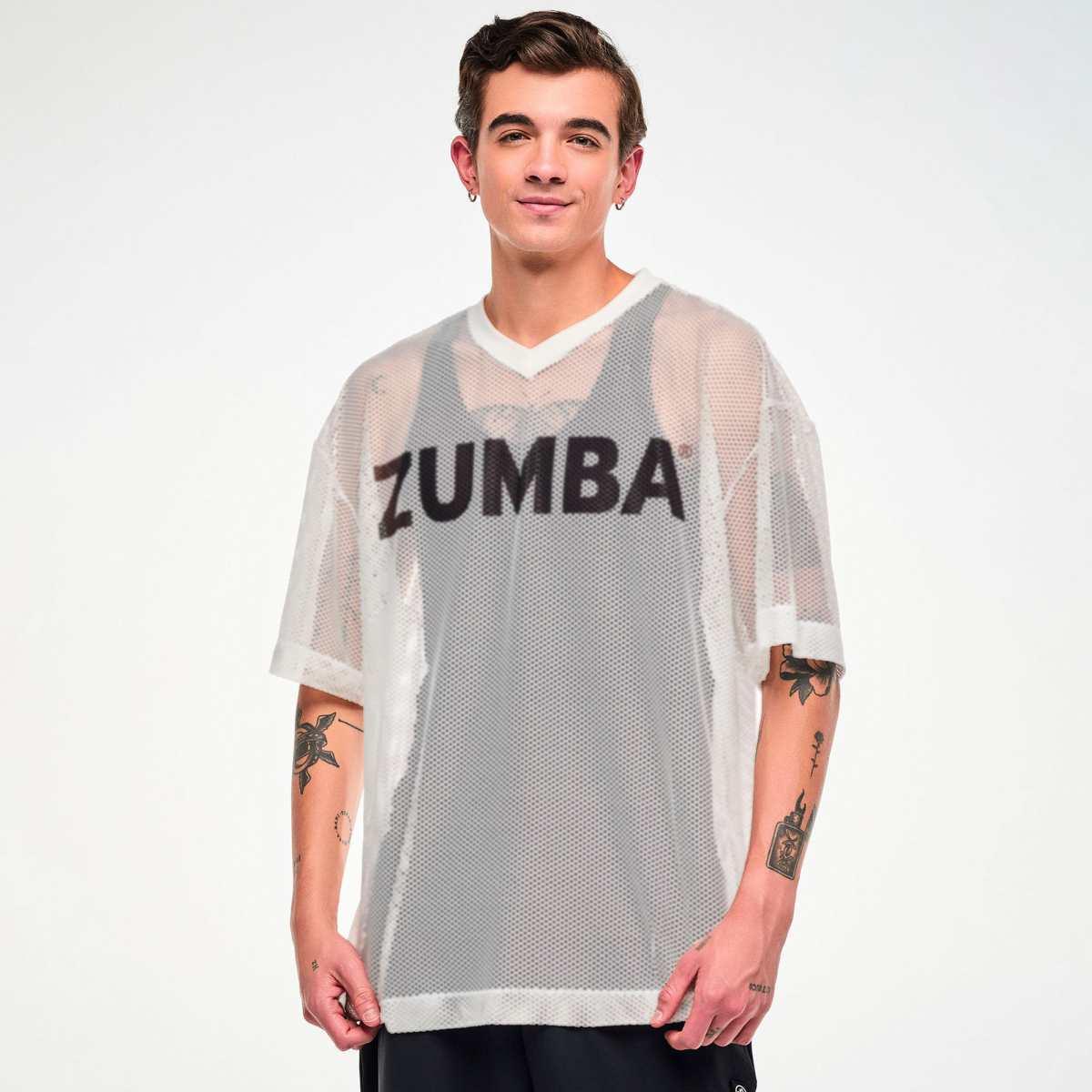 Zumba Basic Oversized Mesh V-Neck Top
