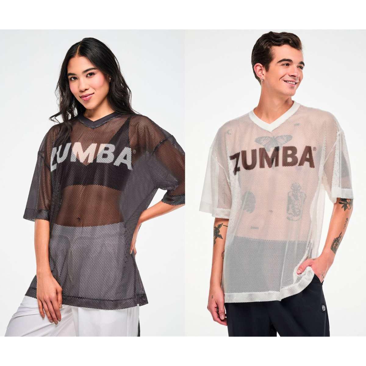 Zumba Basic Oversized Mesh V-Neck Top