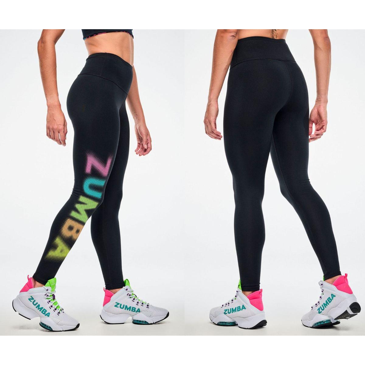 Electric Feel High Waisted Ankle Leggings - Bold Black