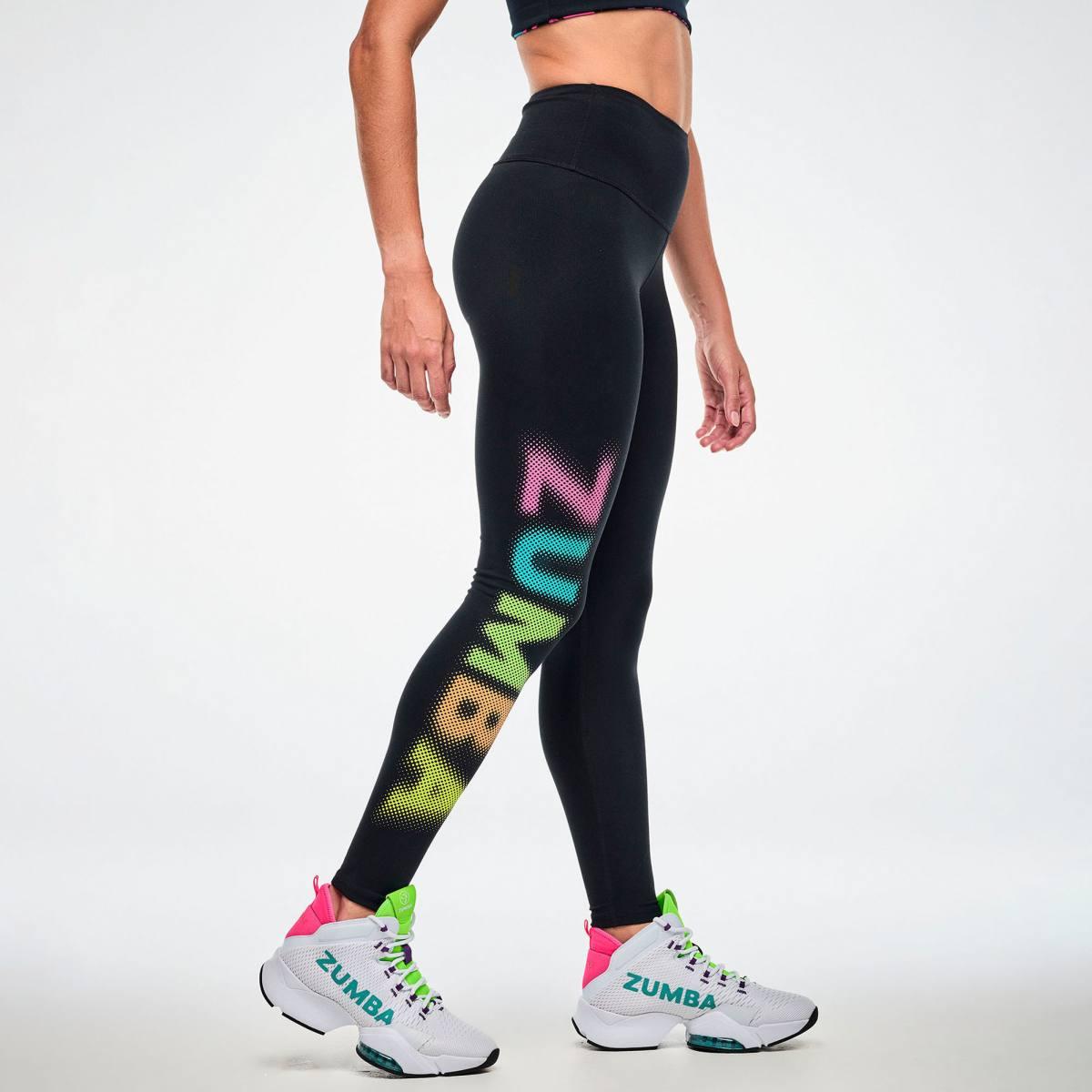 Electric Feel High Waisted Ankle Leggings - Bold Black