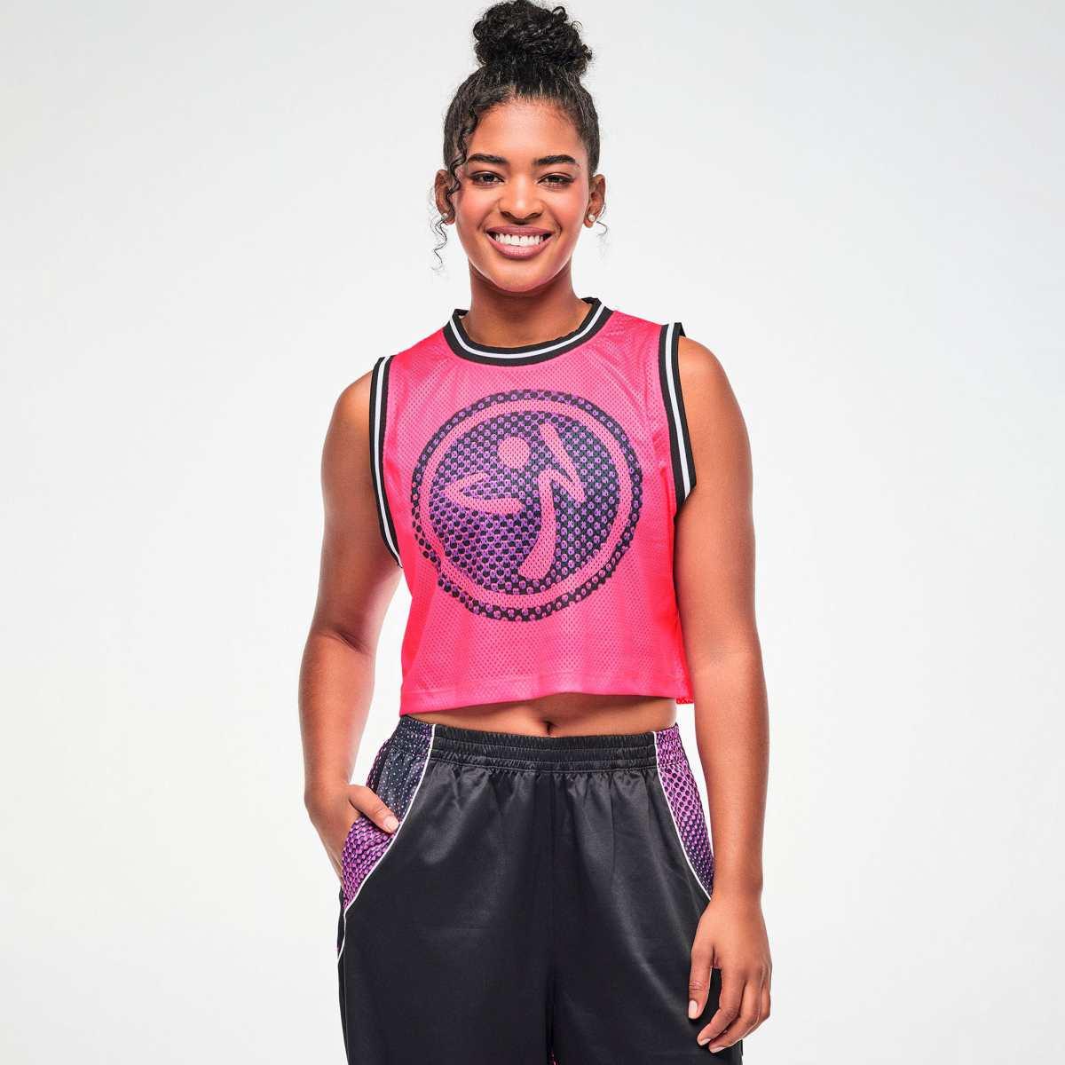 Electric Feel Loose Mesh Crop Tank