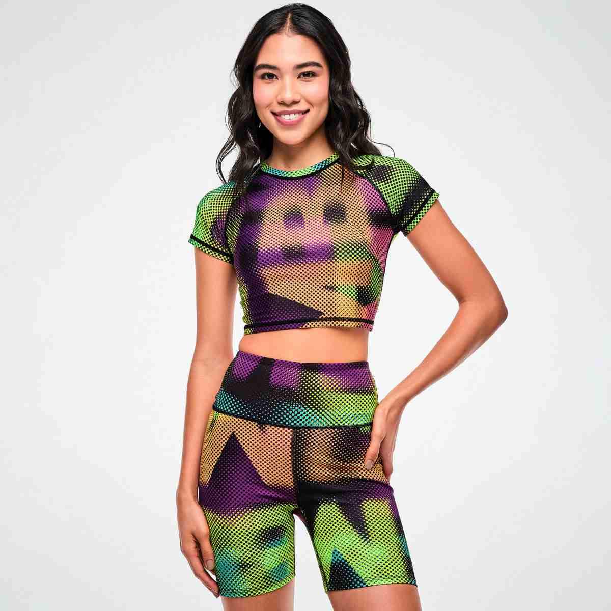 Electric Feel Cap Sleeve Crop Top