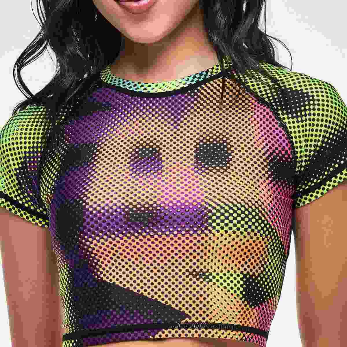Electric Feel Cap Sleeve Crop Top