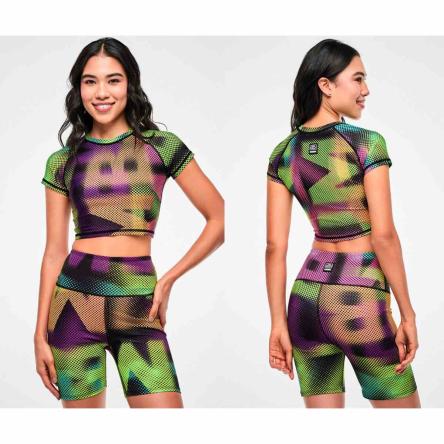 Electric Feel Cap Sleeve Crop Top