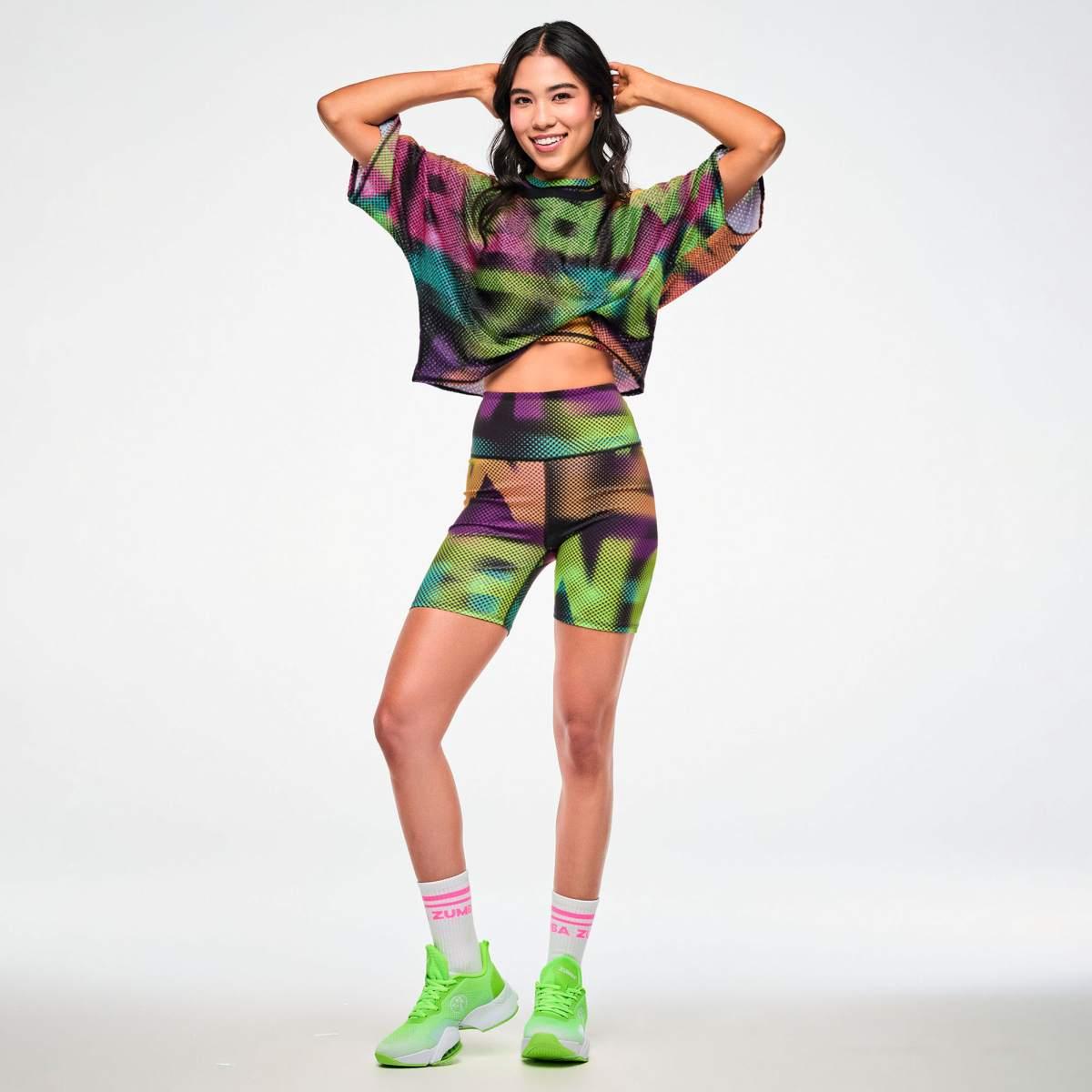 Electric Feel Mesh Dolman Crop Top