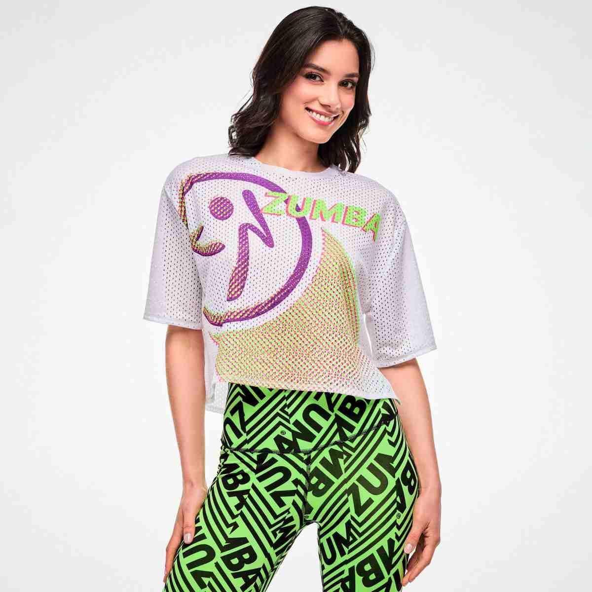 Electric Feel Mesh Boxy Crop Top
