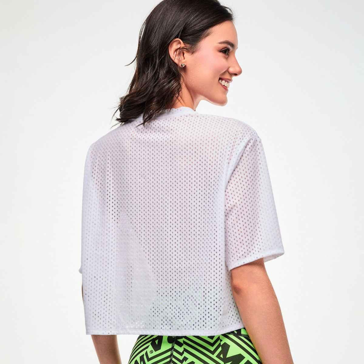 Electric Feel Mesh Boxy Crop Top