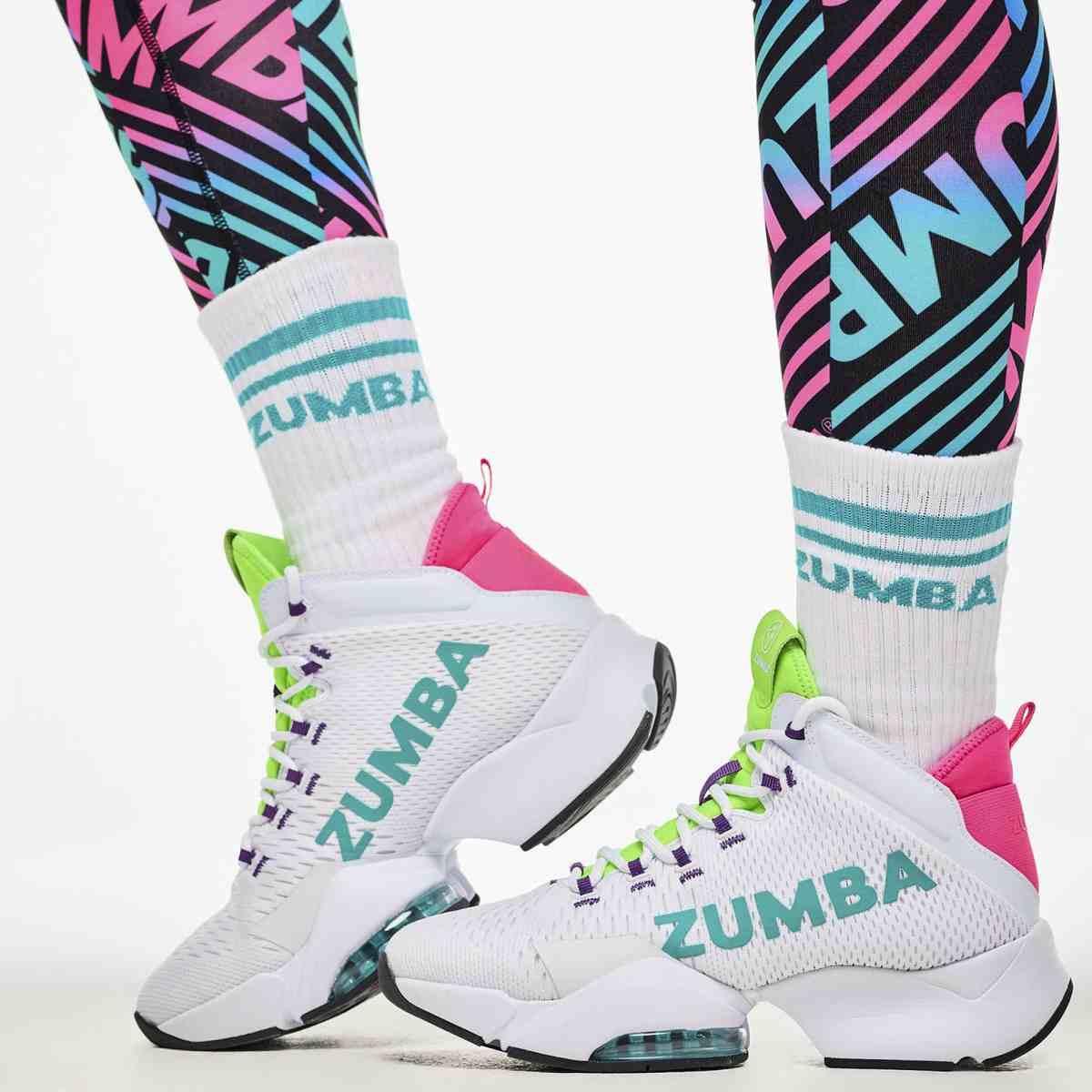 Electric Feel Plush High Socks - White/Pink