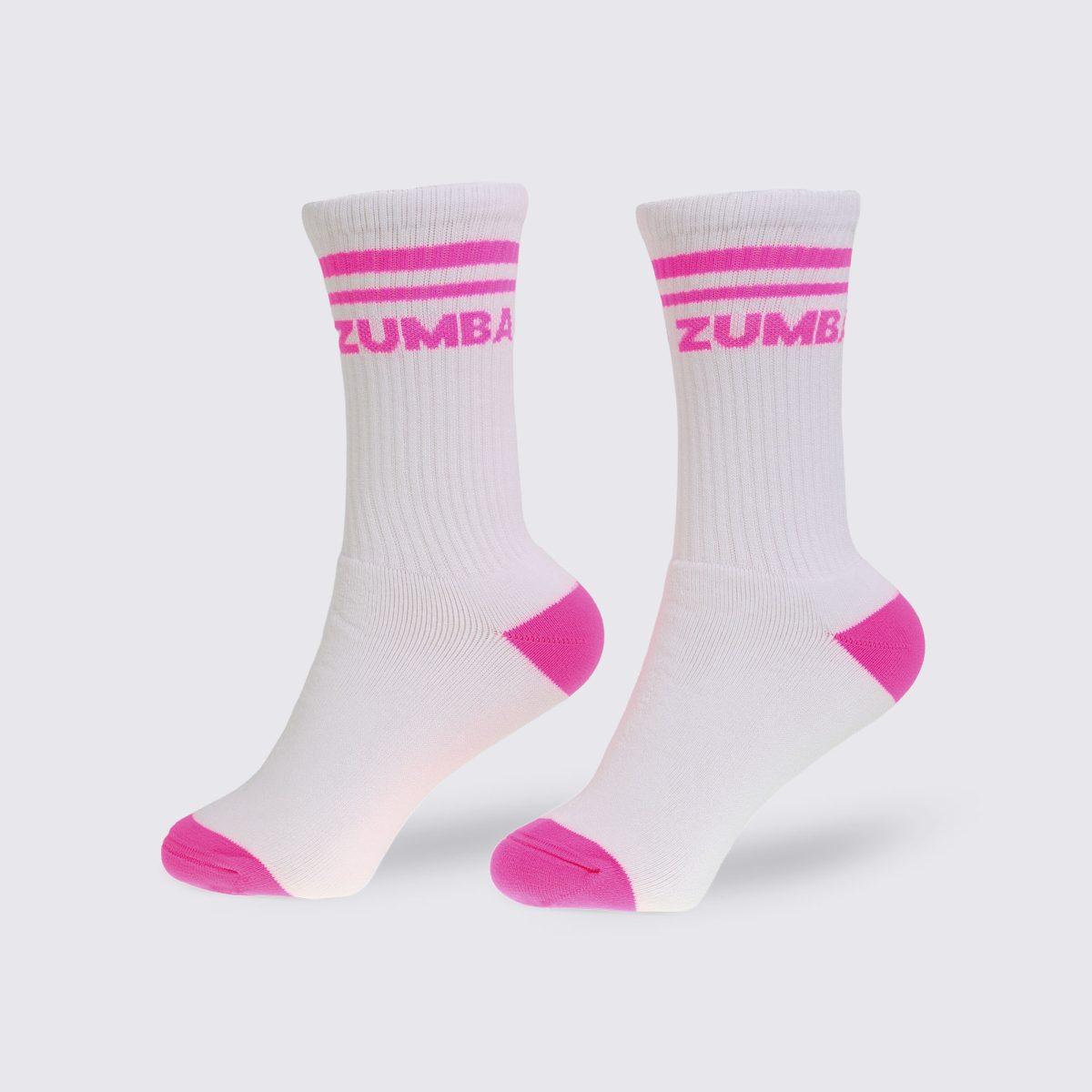 Electric Feel Plush High Socks - White/Pink