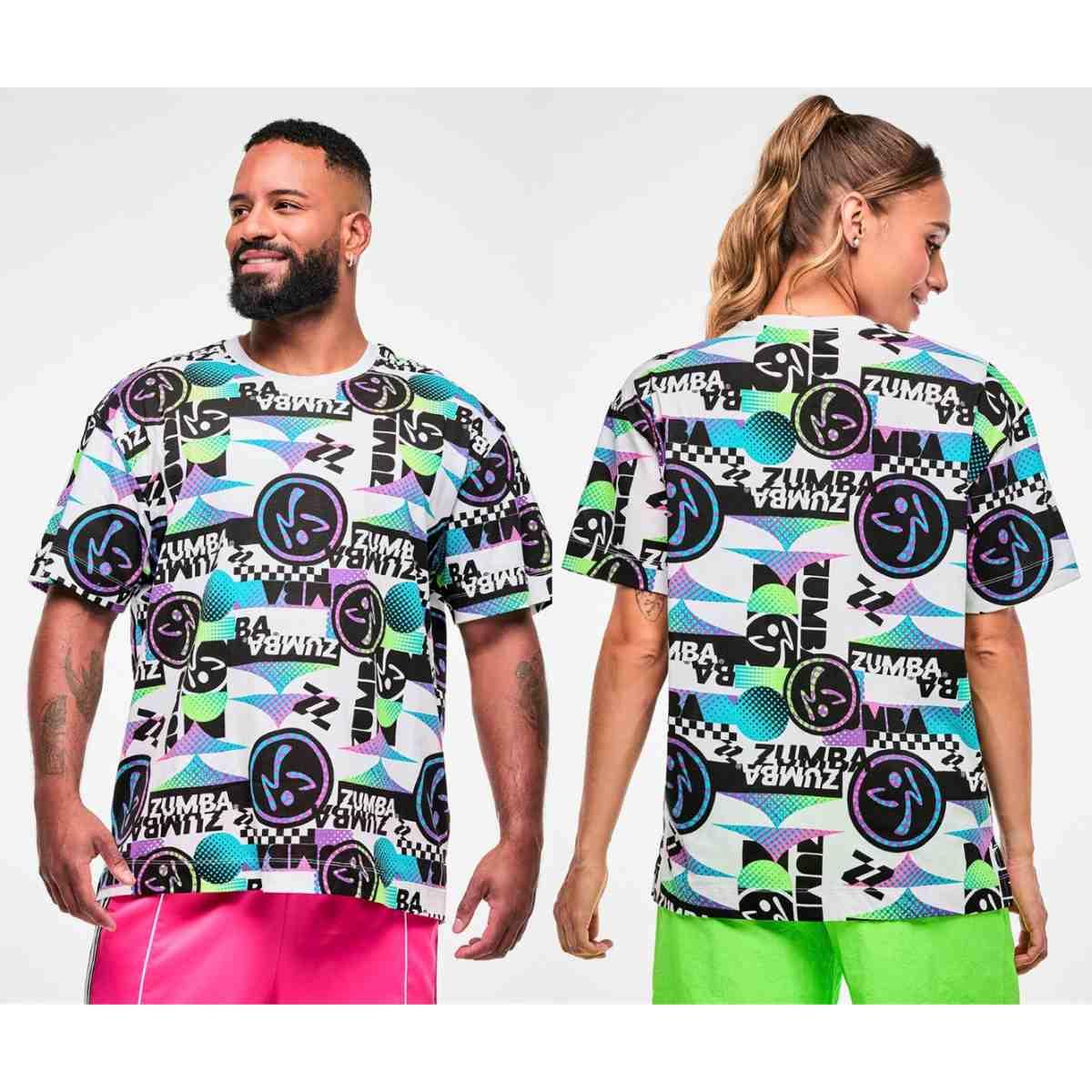Electric Feel Unisex Oversized Top - White/Black