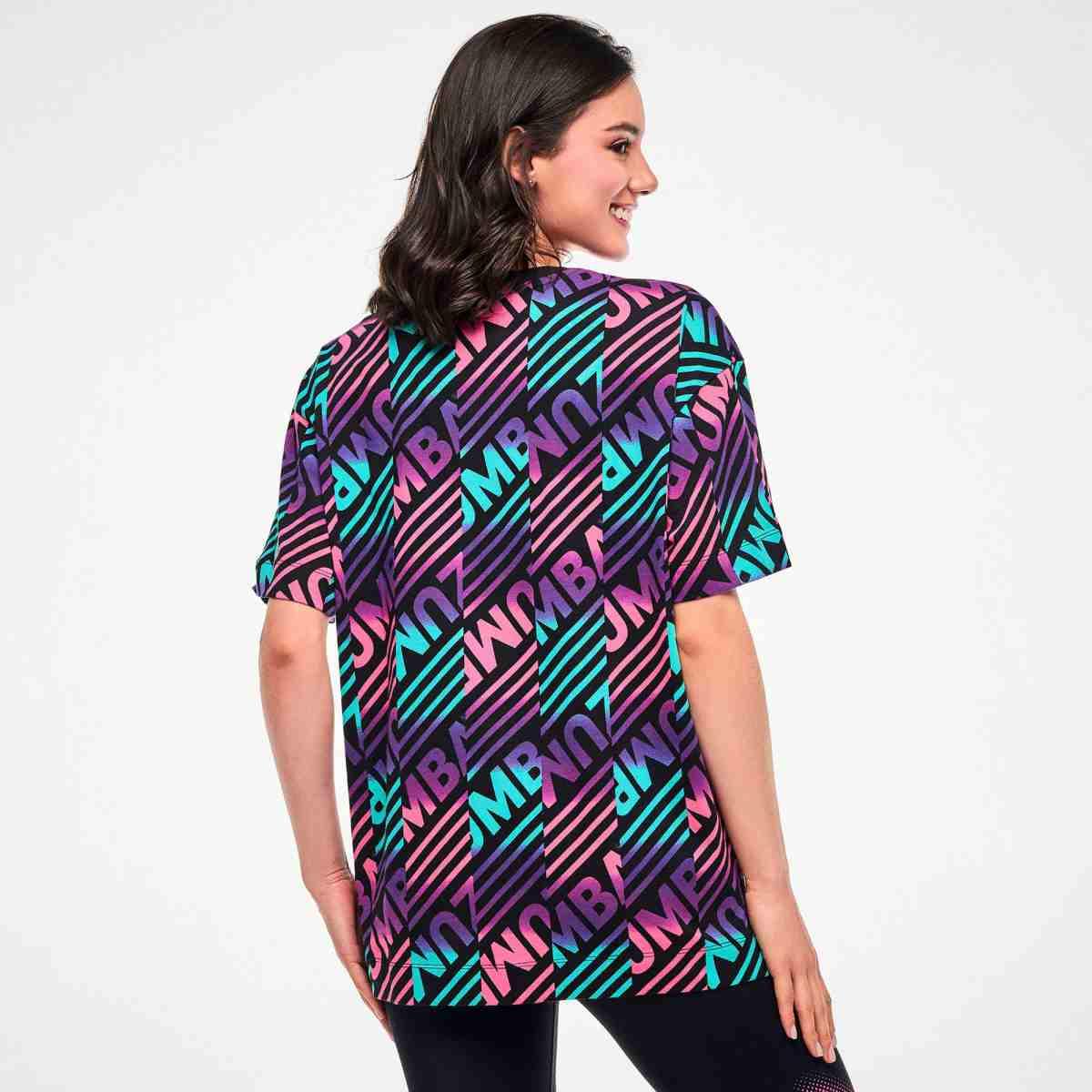 Electric Feel Unisex Oversized Top - Blue/Pink