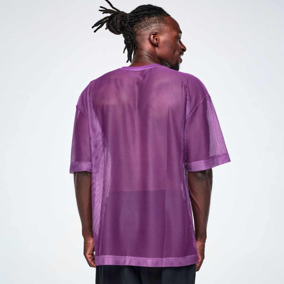 Ultrabright Oversized Mesh V-Neck Top