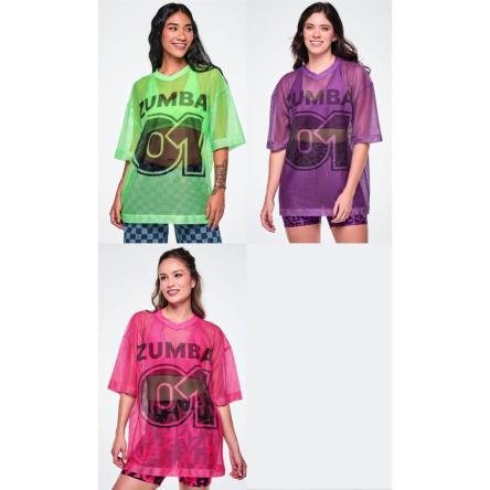 Ultrabright Oversized Mesh V-Neck Top