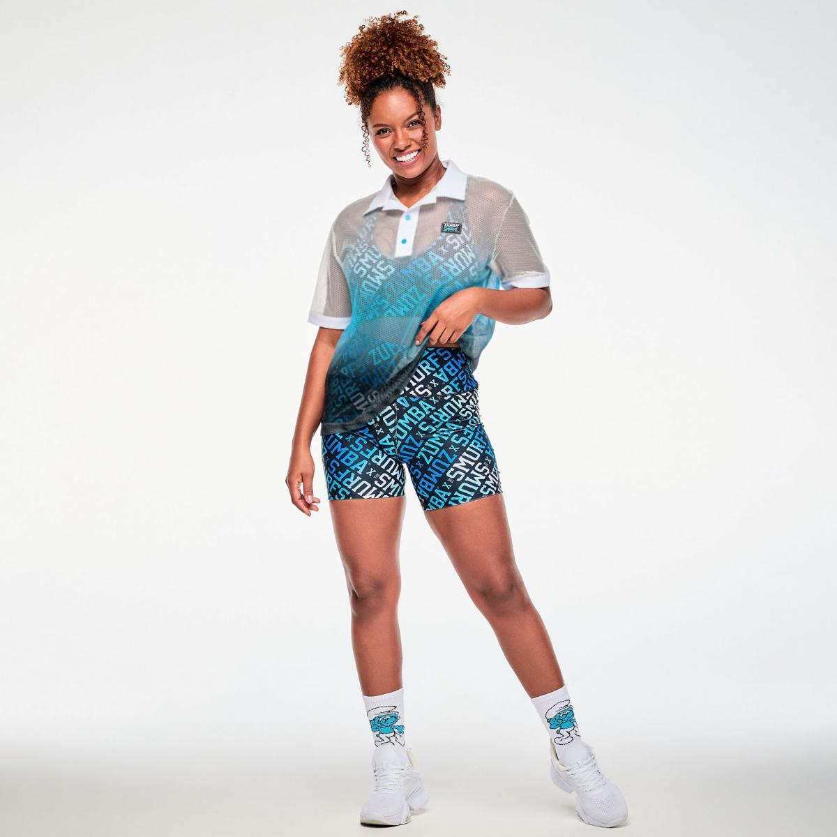 Zumba X The Smurfs Oversized Mesh Polo
