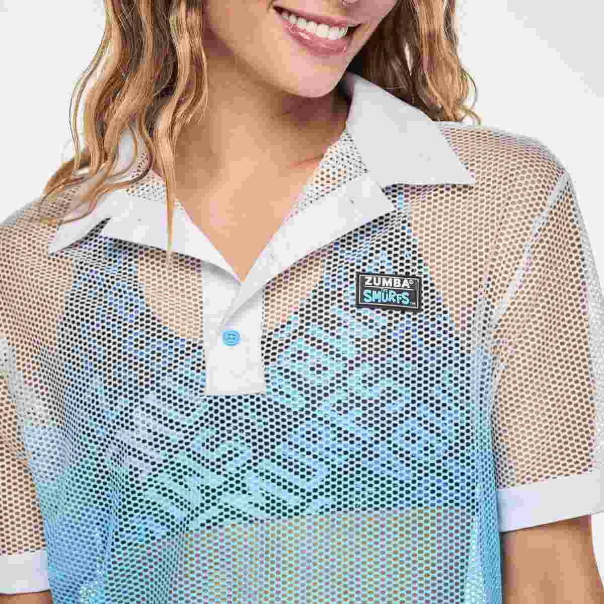 Zumba X The Smurfs Oversized Mesh Polo