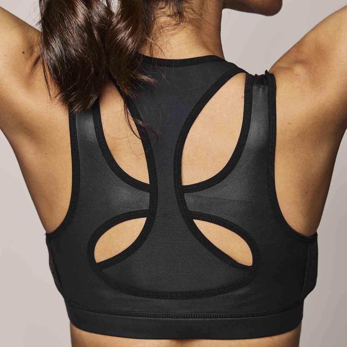 Reflective Mesh Logo Bra