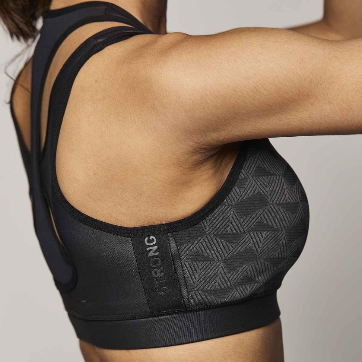 Reflective Mesh Logo Bra