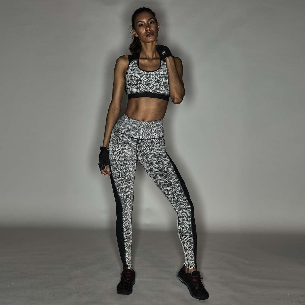 Reflective Mesh Logo Bra