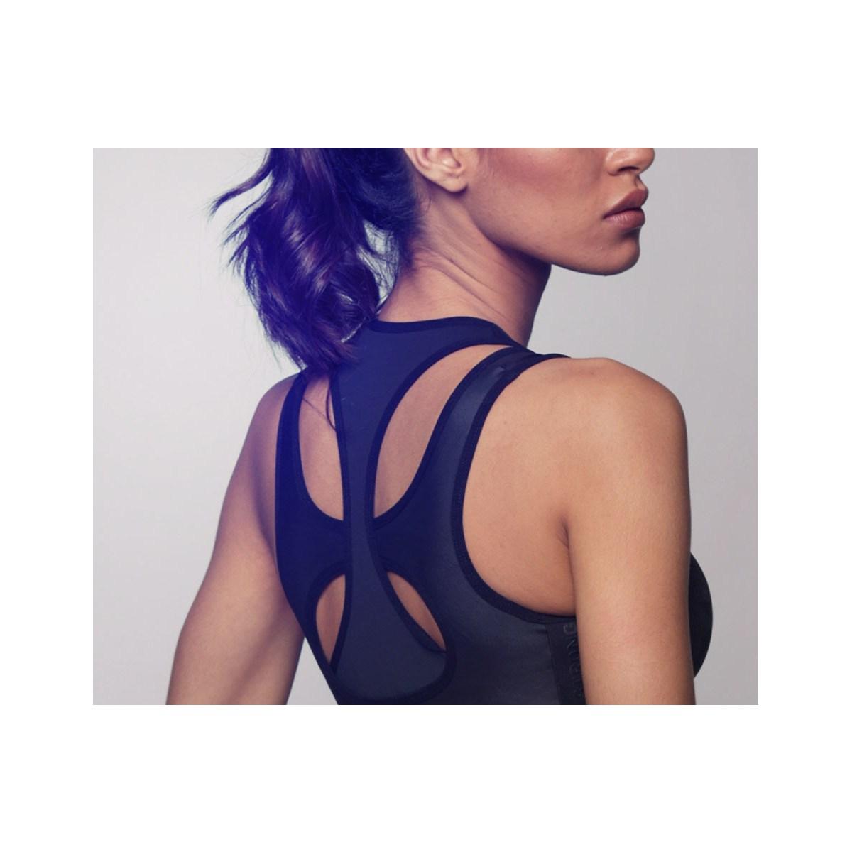 Reflective Mesh Logo Bra